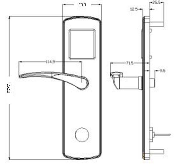ホテルの開いたカード/キーの電子ドア ロックのサテンのステンレス鋼Handleset