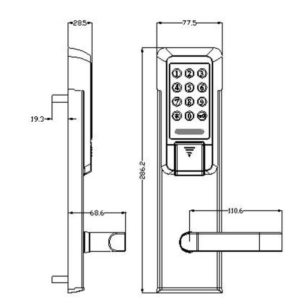スマートなPVDの銀製の電子ドア ロックのキー/カード/パスワード開いた高い安全性