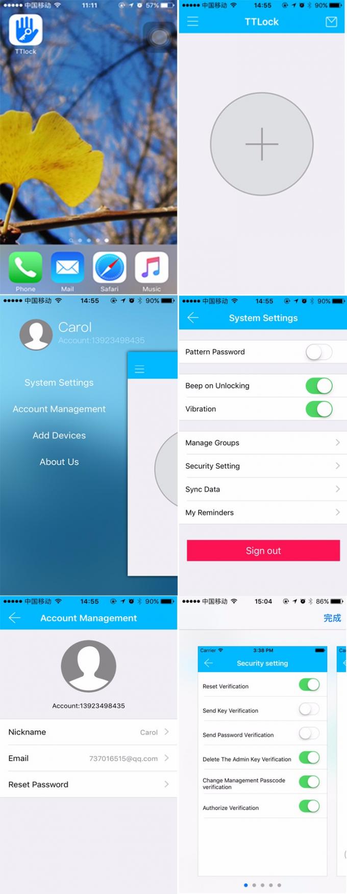 高度パスワードBluetoothのリモート・コントロール移動式Appが付いている電子ドア ロック