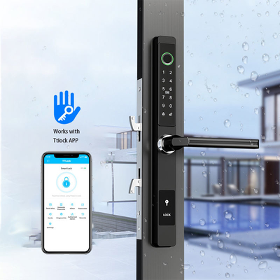 アルミ指紋アプリ制御 ドアロック 防水IP65