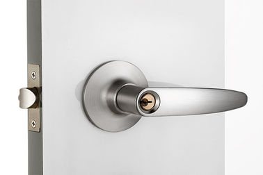 プライバシー ドア 管状シリンダーロック 現代のフロント サテン ニッケルレバー ハンドル