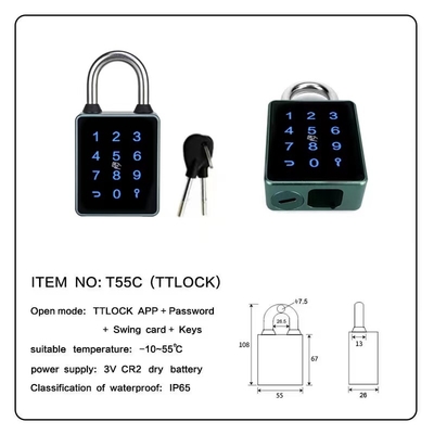 Bluetooth PadLock タッチスクリーン付き カーティカード ドア フェンス ドア エクストランス ドア