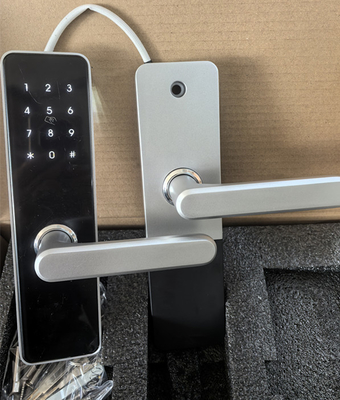 スマートホームドアロック 指紋ロック ブルーツepo_LatnWiFi ブラック/シルバー セキュリティのために塗装
