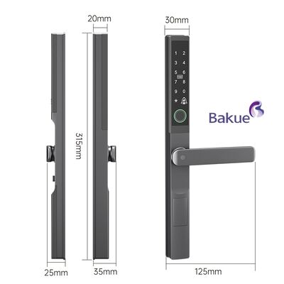 超薄型 25mm スマートデジタル ドアロック 多重解錠方法と無制限ユーザー容量
